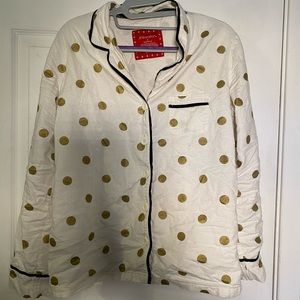 Target PJ Set, M, White with Gold Dots